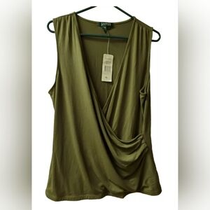 RALPH LAUREN Desert Olive Summet Clasdic Wrap Top